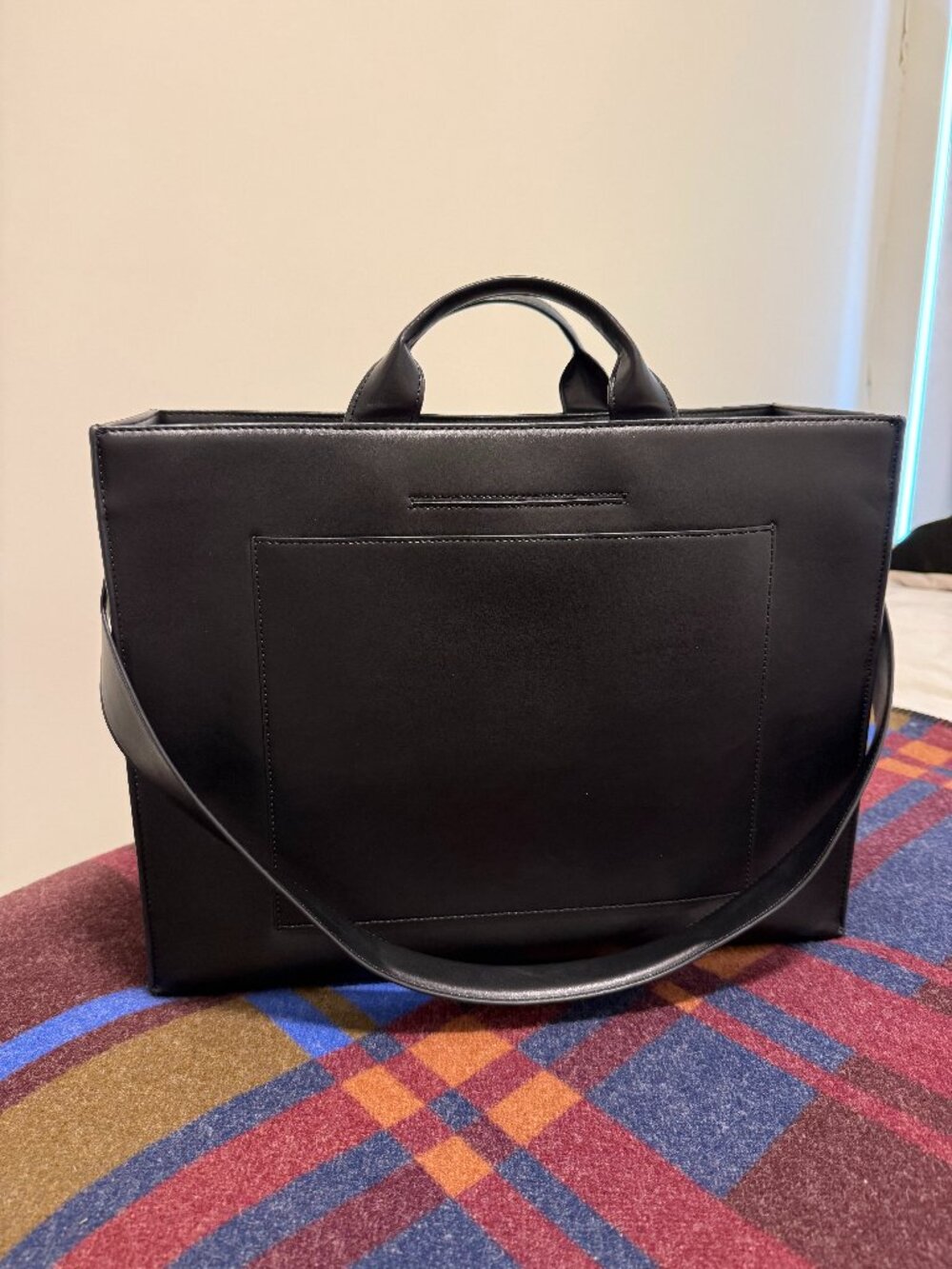 Dagne Dover Large Daily Tote in Onyx Black Vegan Leather
